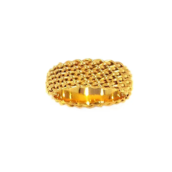 Hand Woven Gold Ring -